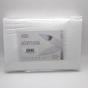 New HOTEL SHEETS DIRECT 100% Bamboo Duvet Cover Set Full White OEKO-TEX